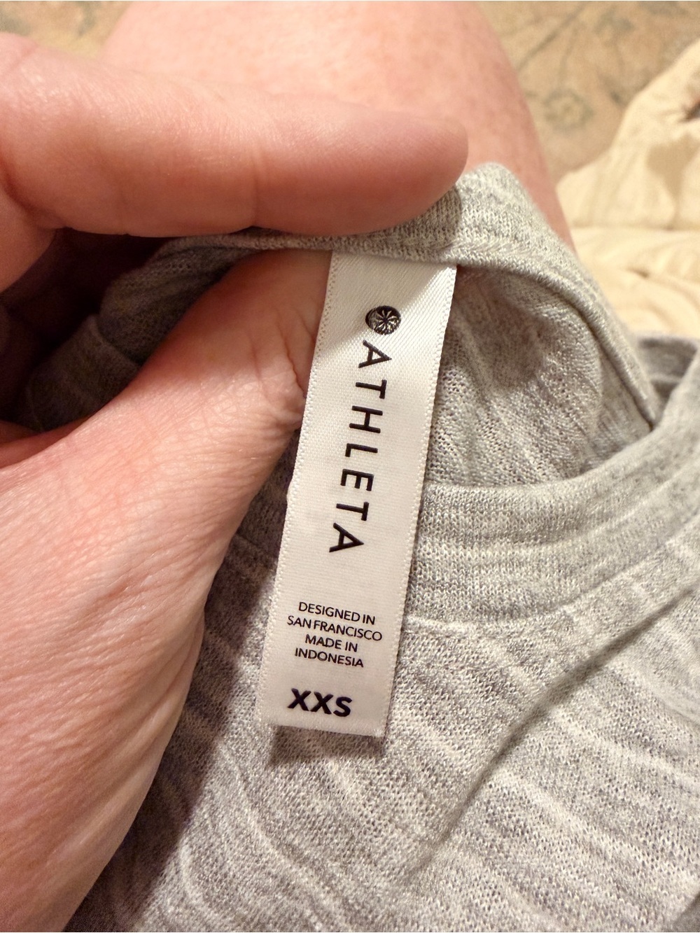 Athleta Gray Striped Modal Sleeveless Tank Top XXS Style 579798 - Picture 8 of 9